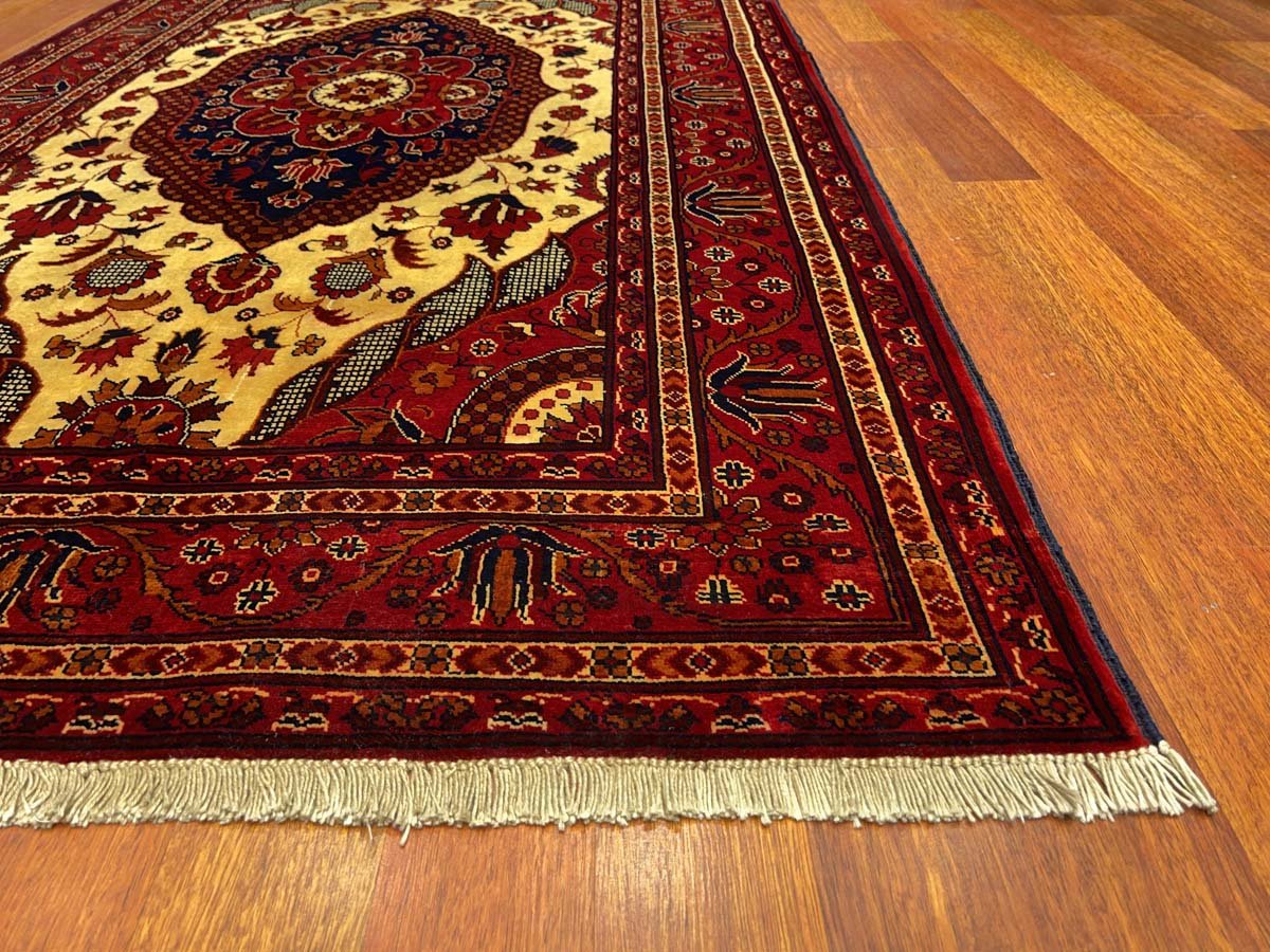El Dokuma Madalyon Afgan Bilicik Yün Halı (120x200 cm) - Görsel 9