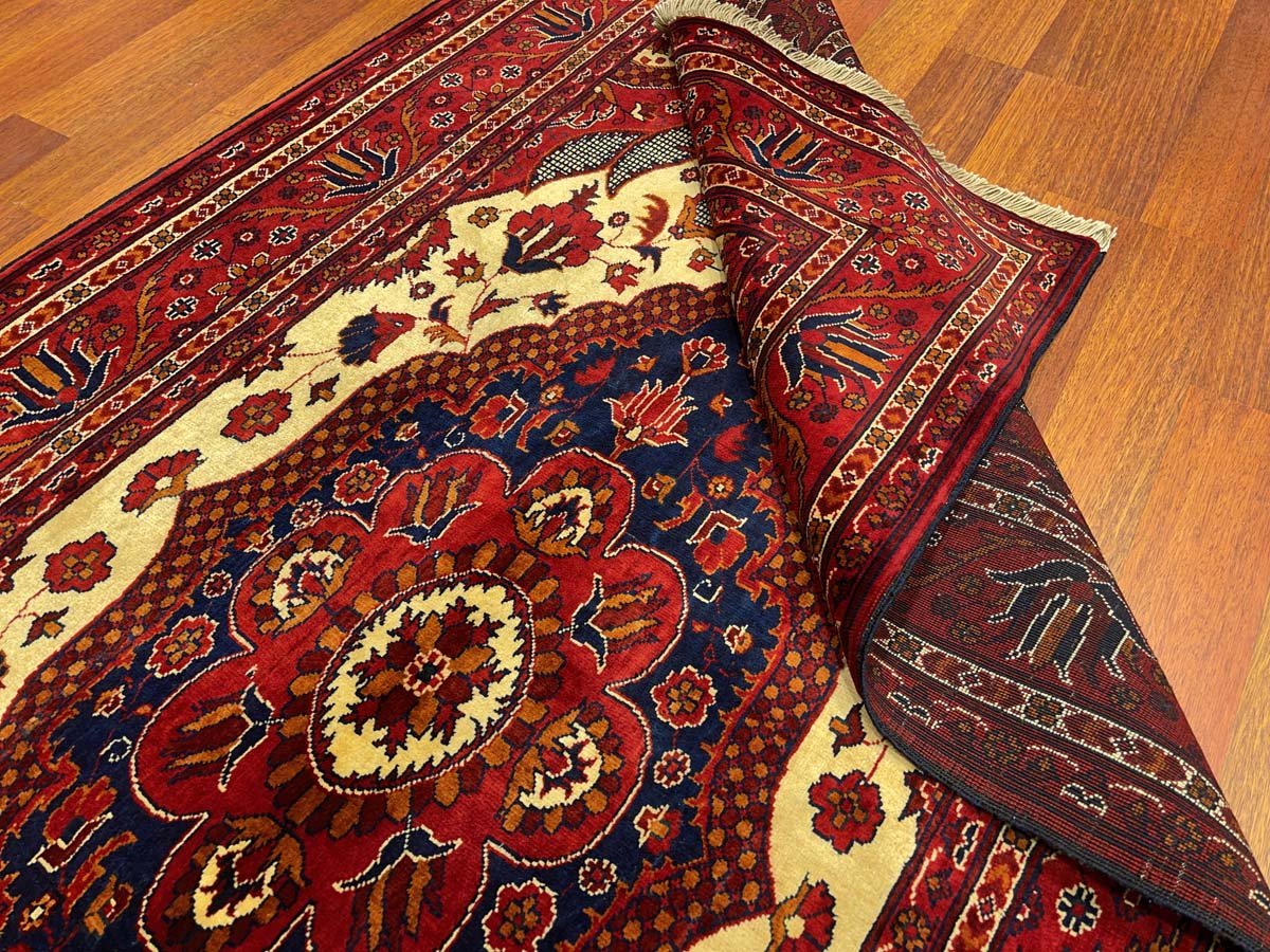 El Dokuma Madalyon Afgan Bilicik Yün Halı (120x200 cm) - Görsel 7