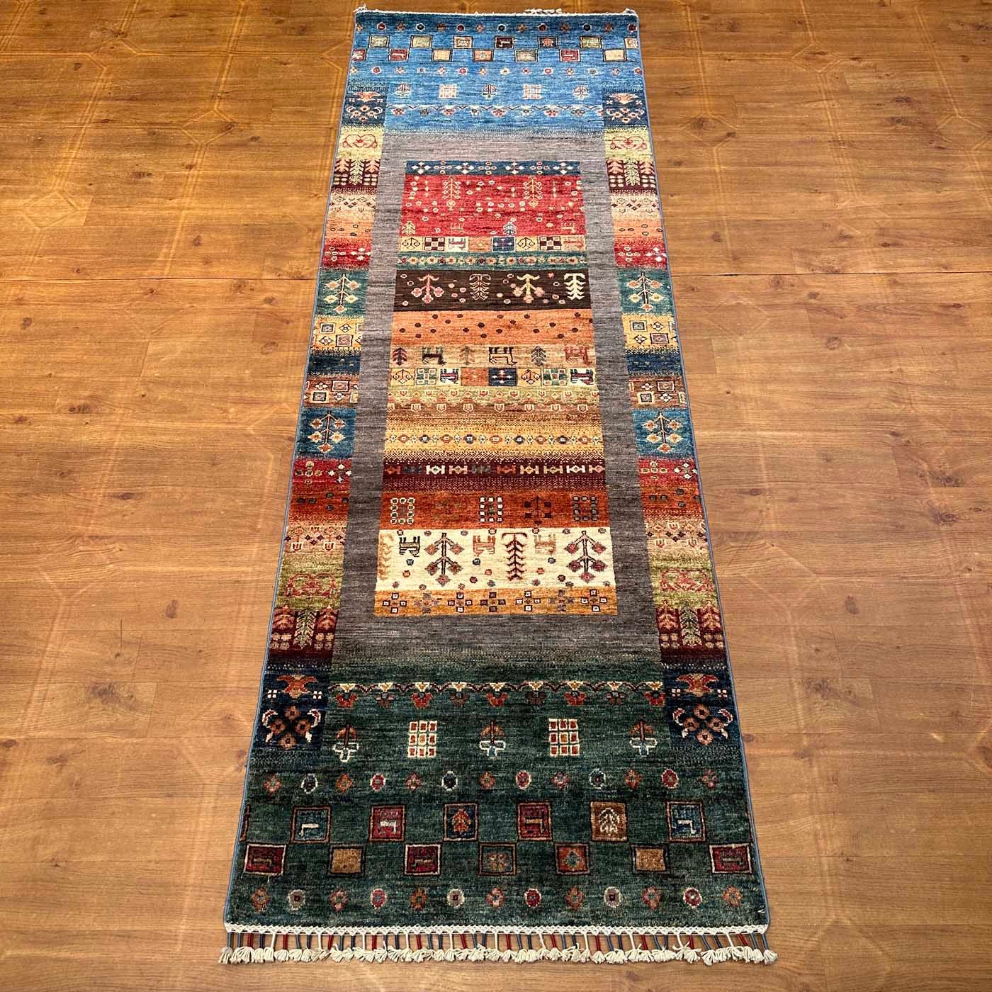 El Dokuma Afgan Kabile Yün Yolluk Halı (85x245 cm) - Görsel 9