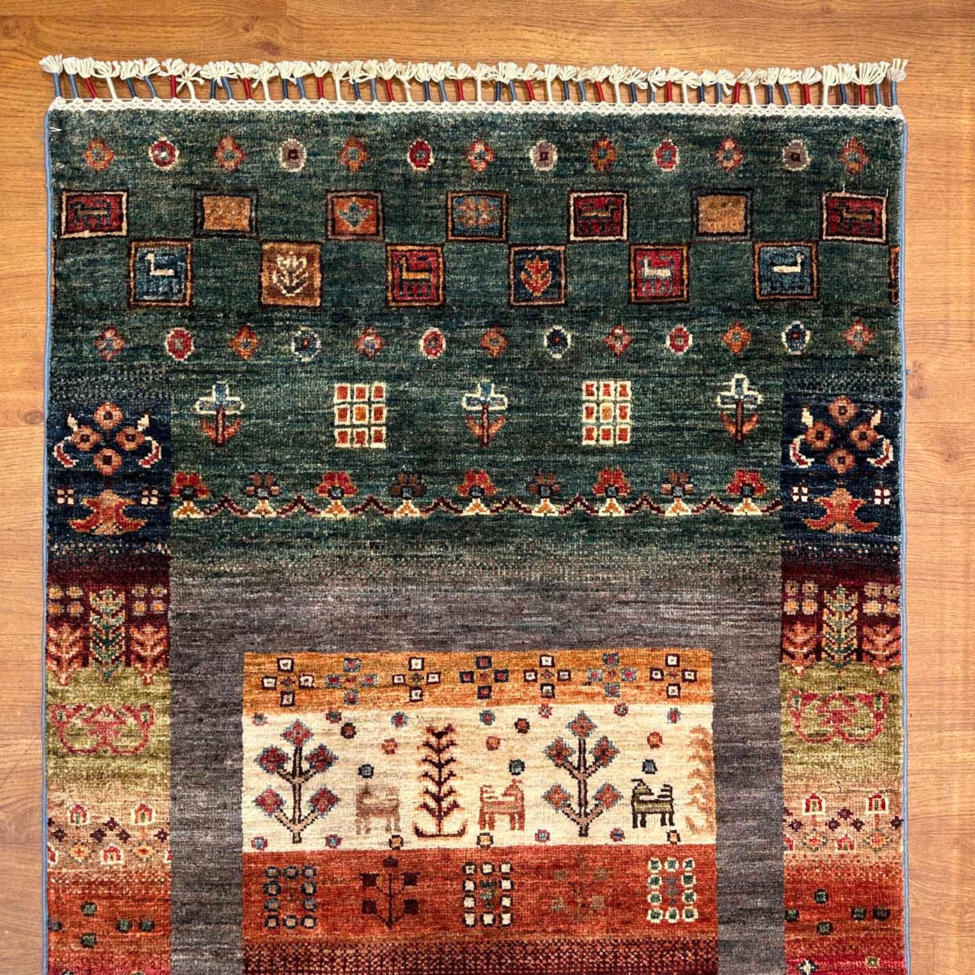 El Dokuma Afgan Kabile Yün Yolluk Halı (85x245 cm) - Görsel 3