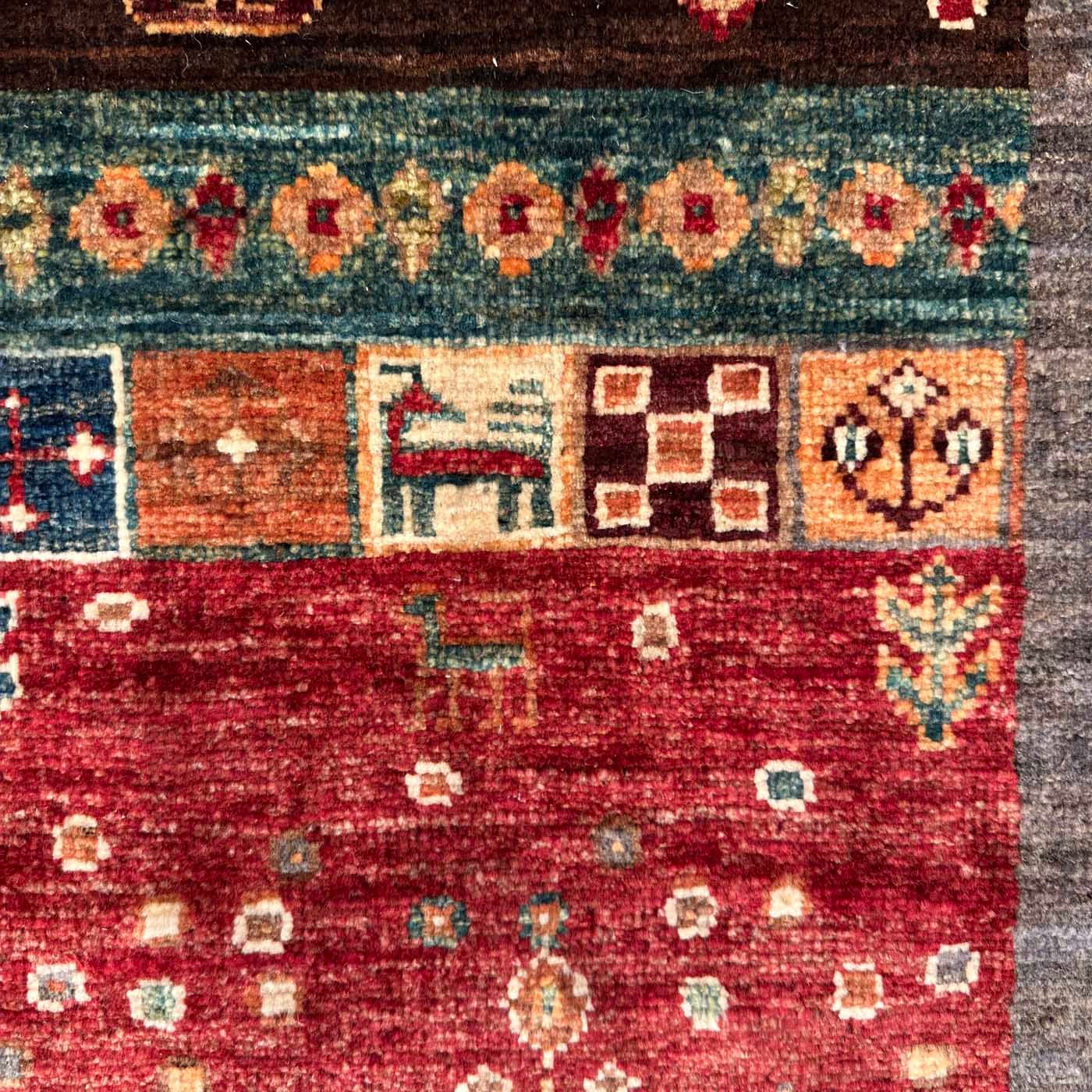 El Dokuma Afgan Kabile Yün Yolluk Halı (85x245 cm) - Görsel 2