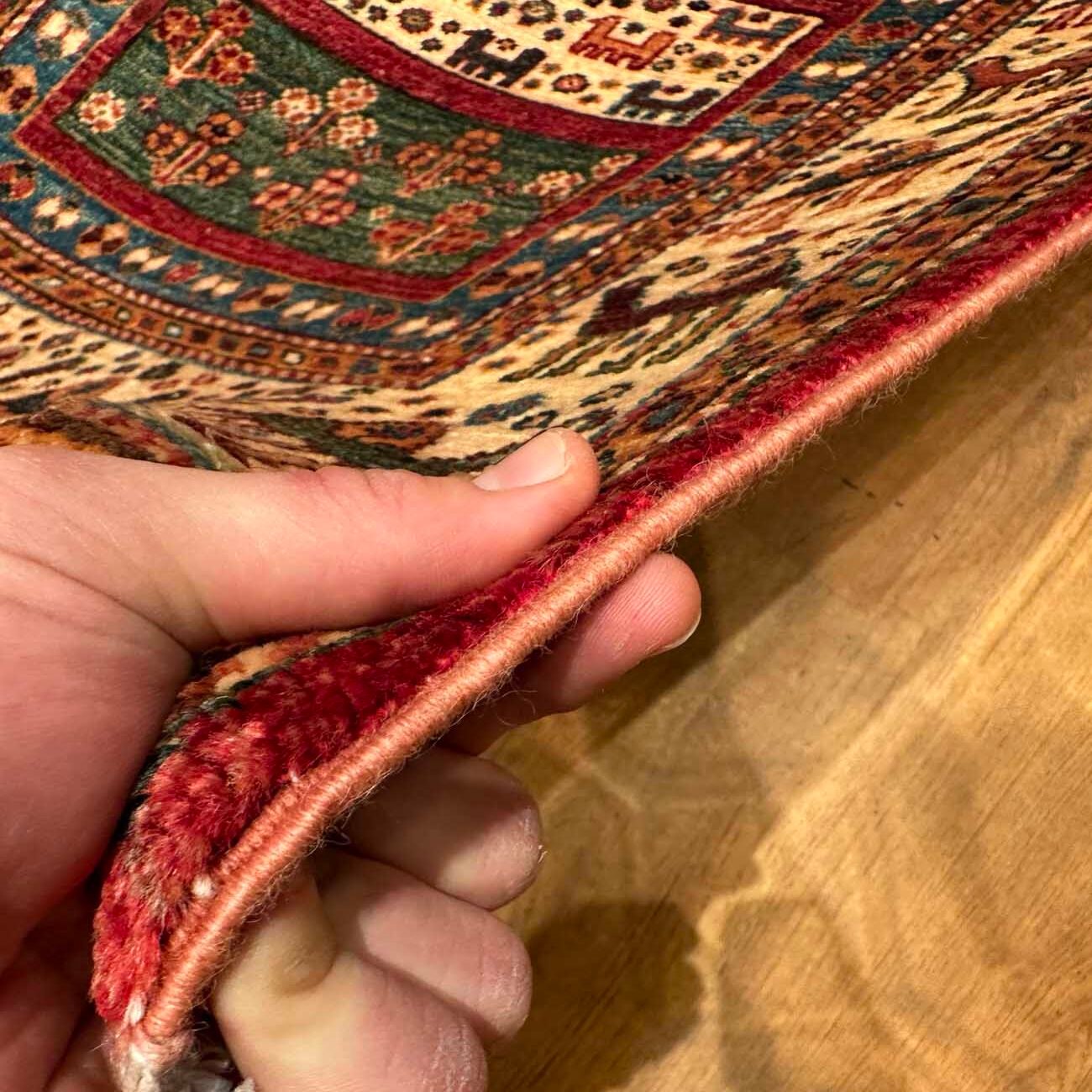 El Dokuma Figürlü Afgan Kabile Yün Yolluk Halı (80x300 cm) - Görsel 10