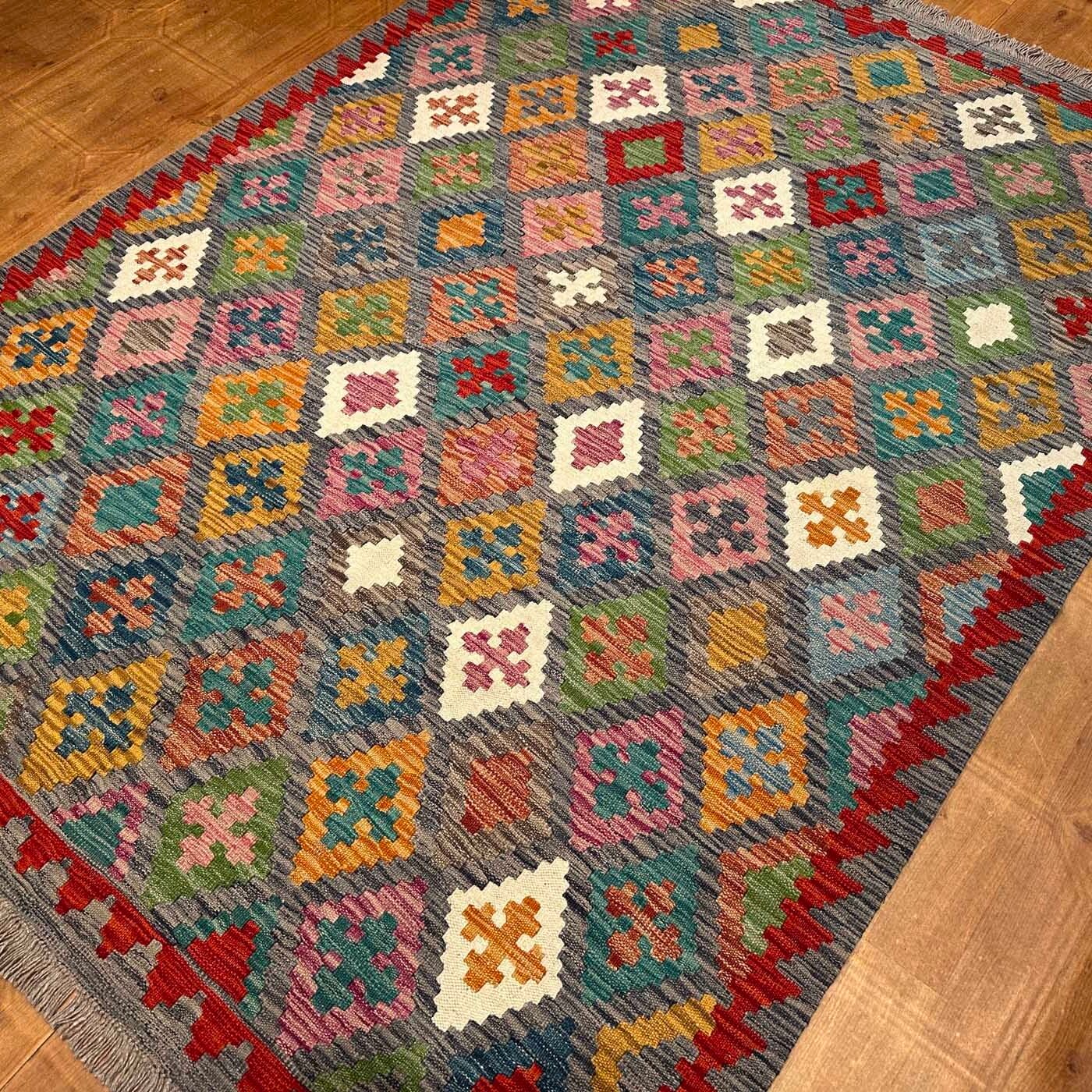 El Dokuma Anadolu Desenli Yün Kilim (170x235 cm) - Görsel 7
