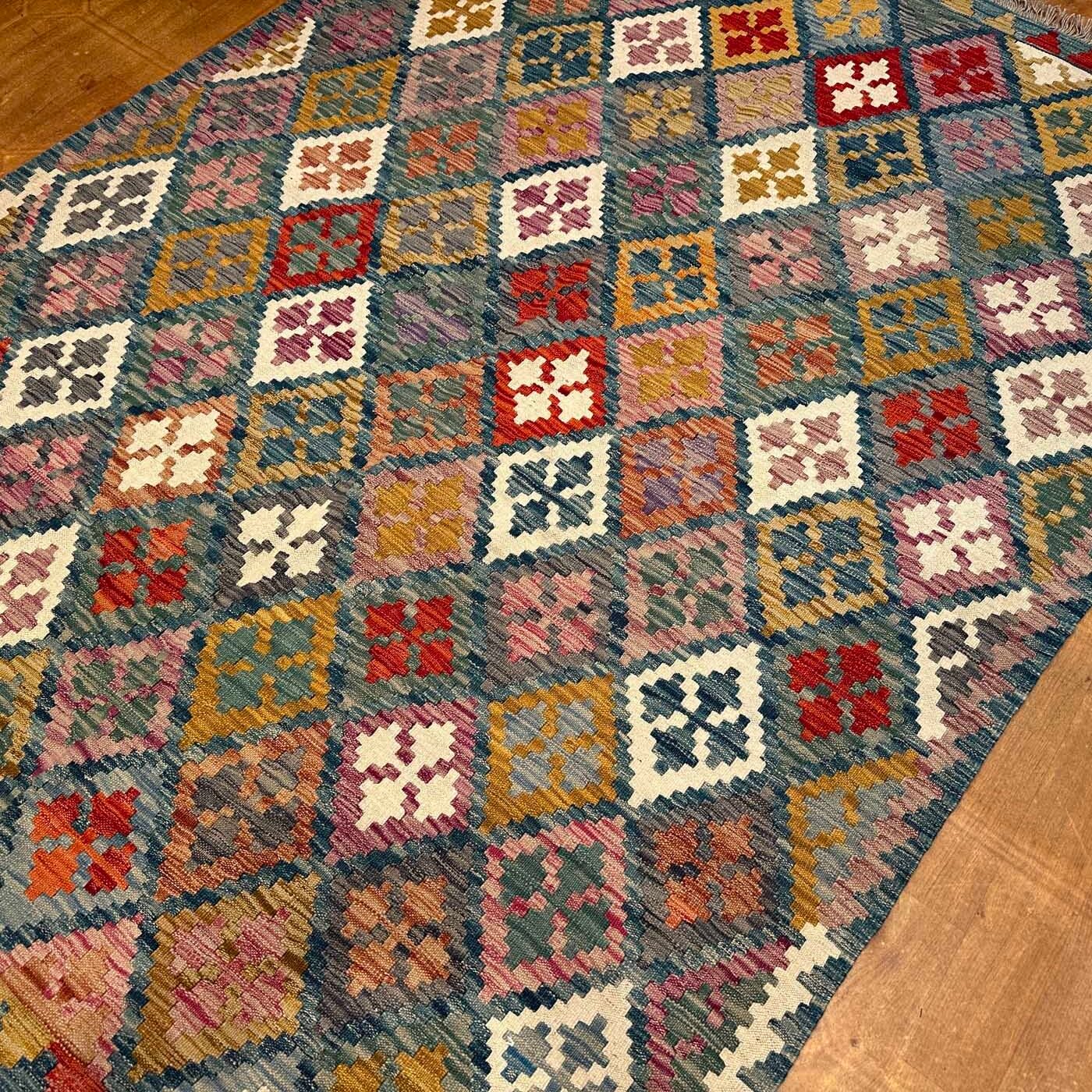 El Dokuma Anadolu Desenli Yün Kilim (175x240 cm) - Görsel 7
