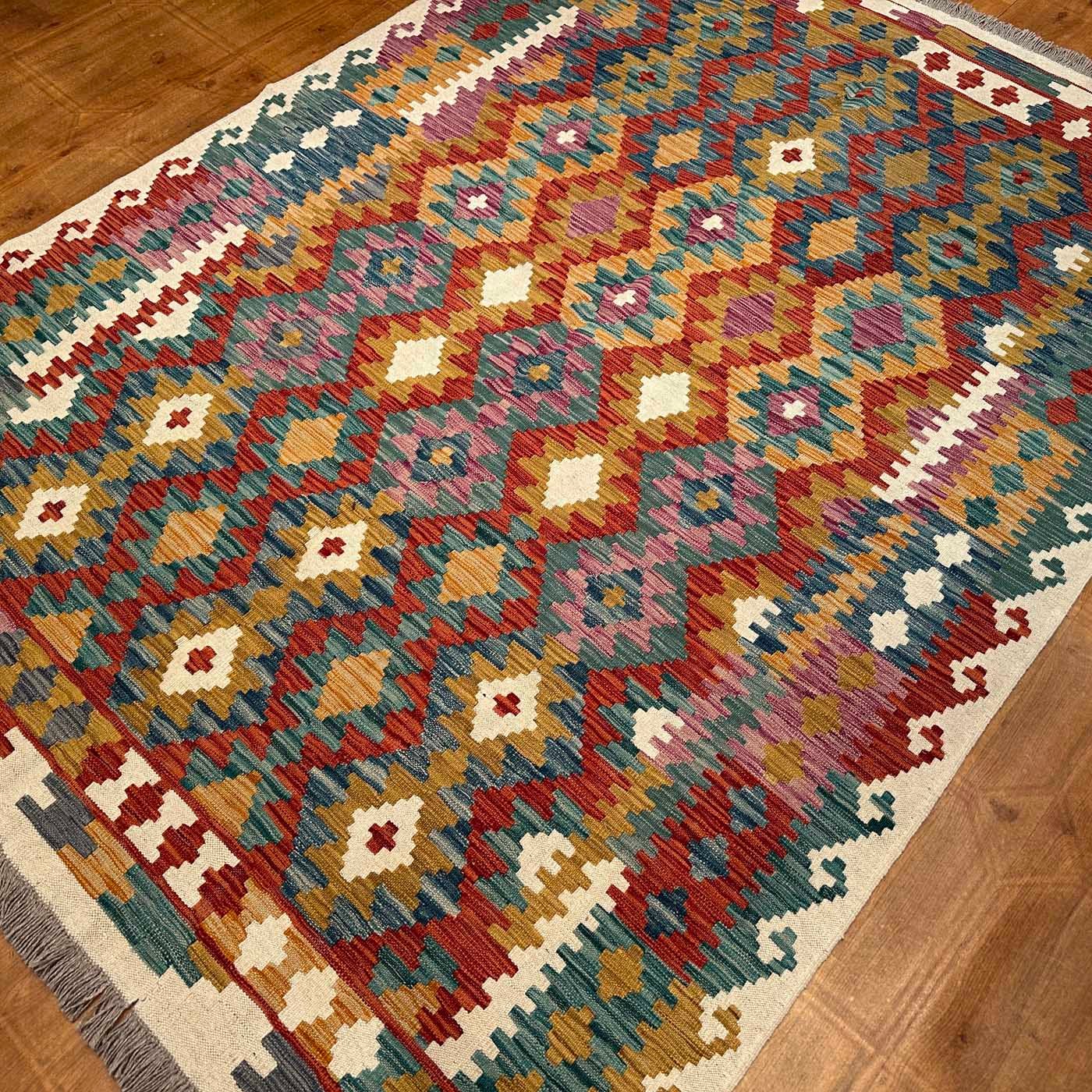 El Dokuma Anadolu Desenli Yün Kilim (175x235 cm) - Görsel 7