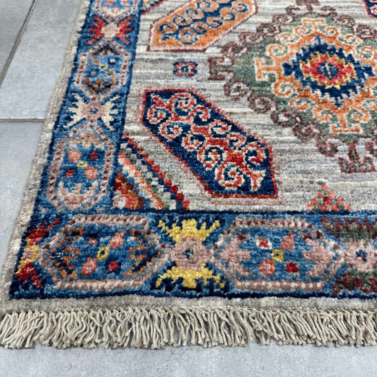 El Dokuma Kaşkai İran Yün Yolluk Halı (60x90 cm) - Görsel 7
