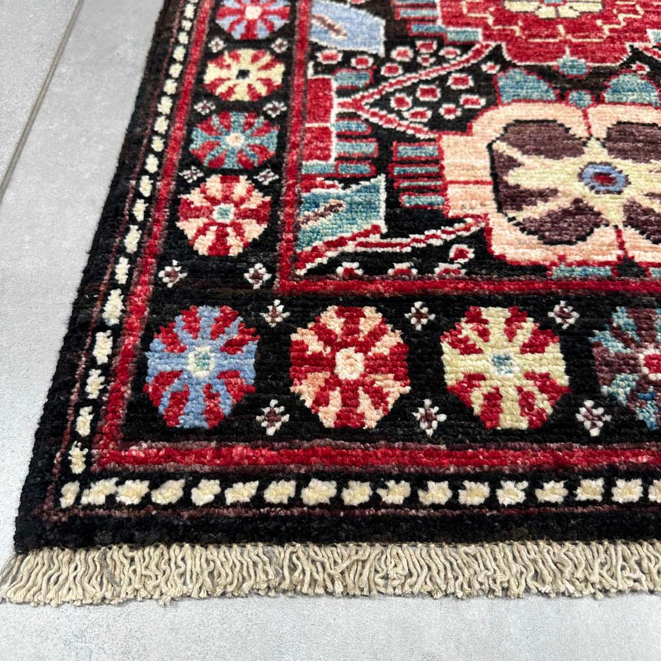 El Dokuma Afgan Kabile Yün Mini Halı (65x85 cm) - Görsel 7