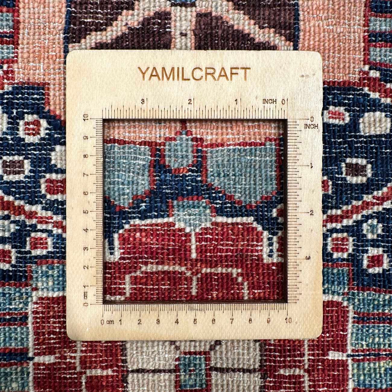 El Dokuma Mavi Afgan Kabile Yün Mini Halı (65x90 cm) - Görsel 5