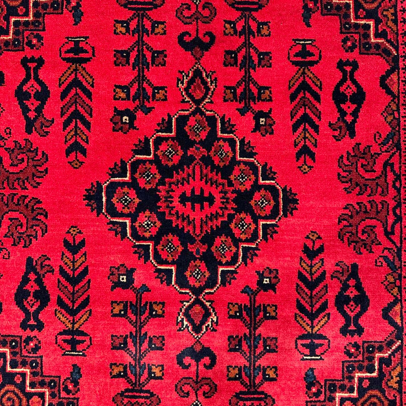 El Dokuma Kırmızı Afgan Yün Yolluk Halı (80x295 cm) - Görsel 2
