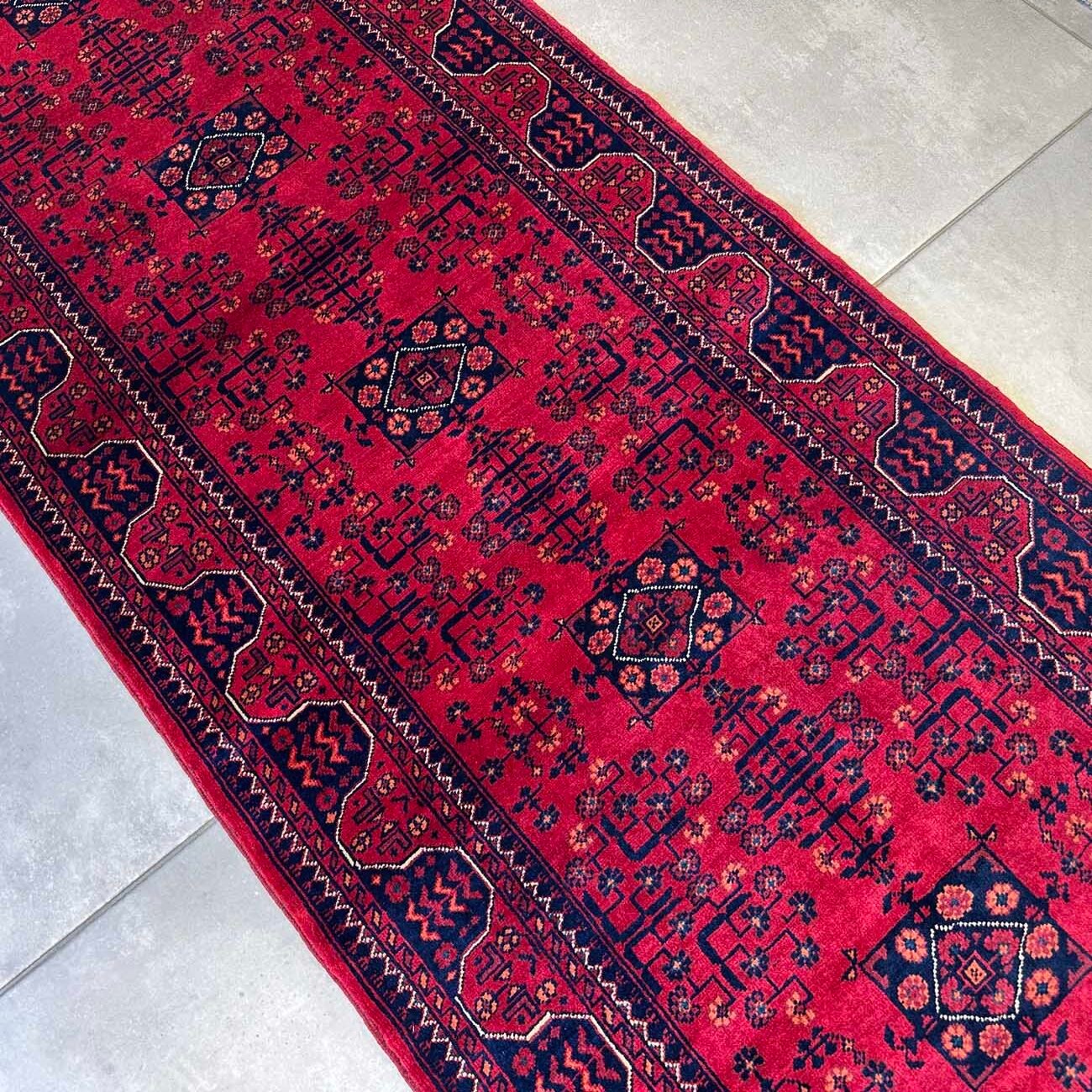 El Dokuma Afgan Khal Muhammadi Yün Yolluk Halı (85x360 cm) - Görsel 6