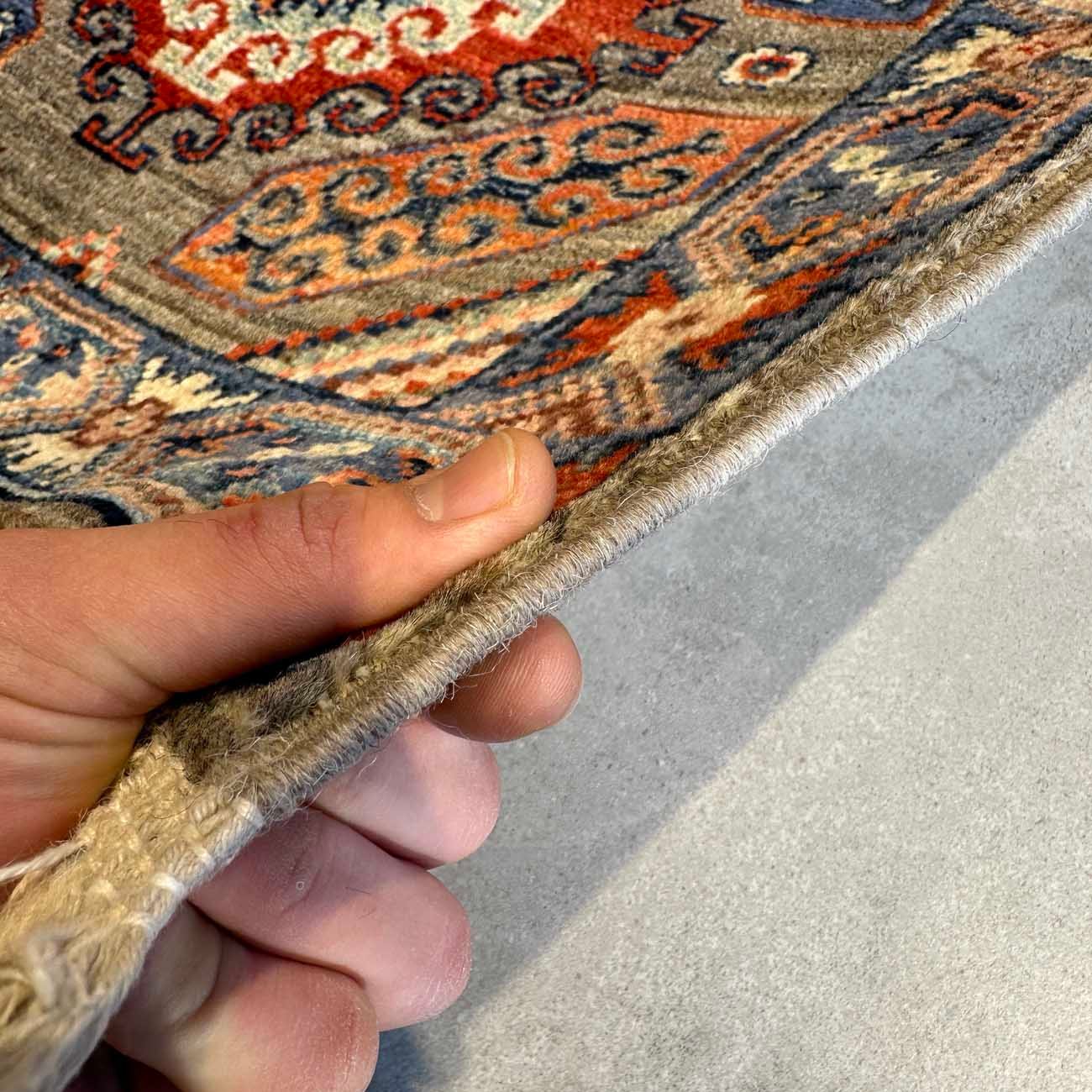 El Dokuma Gri Kaşkai İran Yün Yolluk Halı (60x180 cm) - Görsel 9