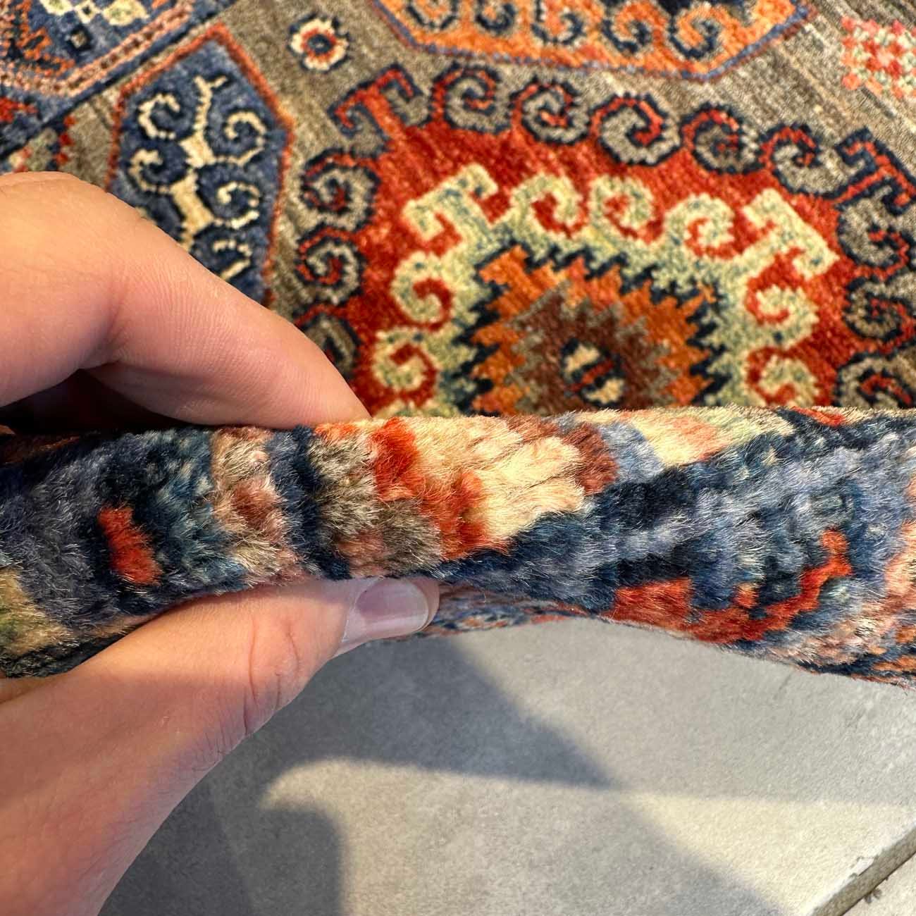 El Dokuma Gri Kaşkai İran Yün Yolluk Halı (60x180 cm) - Görsel 4