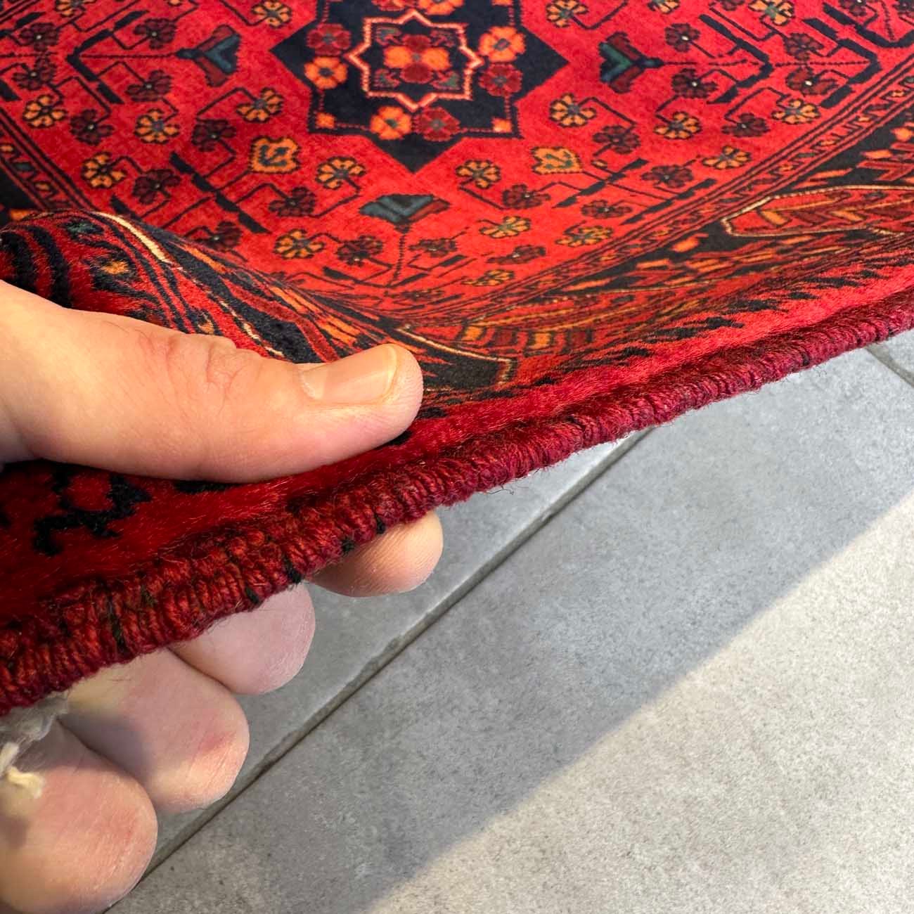 El Dokuma Yıldız Desenli Afgan Yün Yolluk Halı (85x300 cm) - Görsel 9