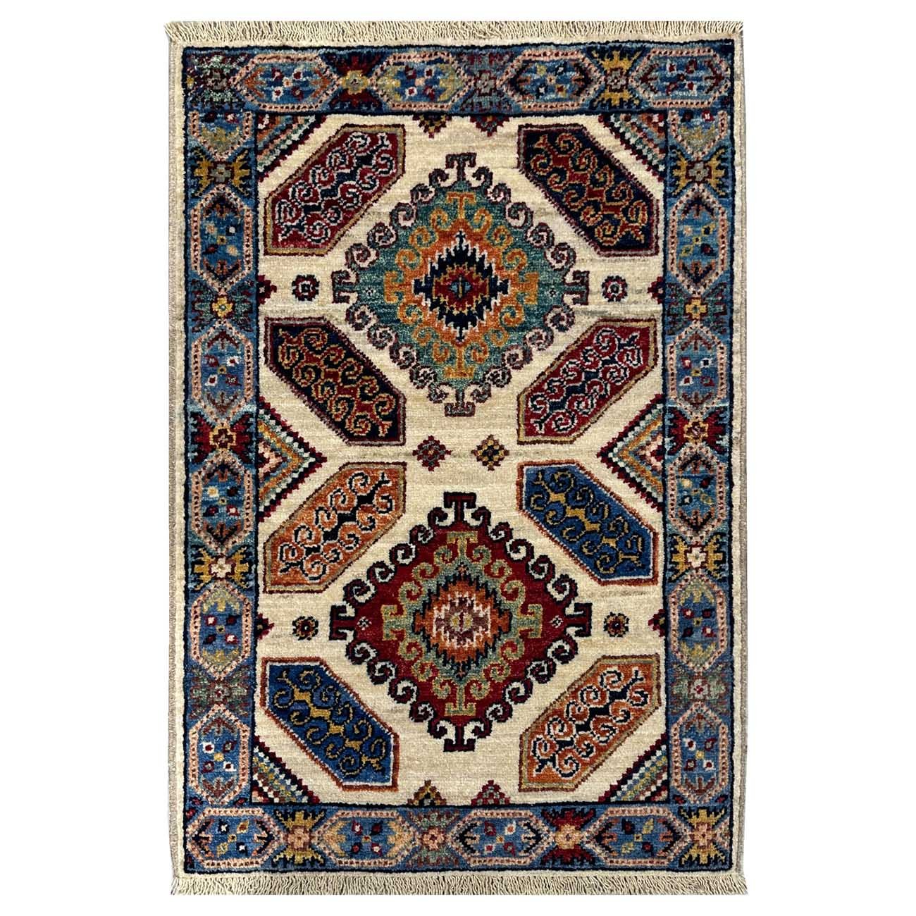 El Dokuma Kaşkai İran Yün Yolluk Halı (60x90 cm)