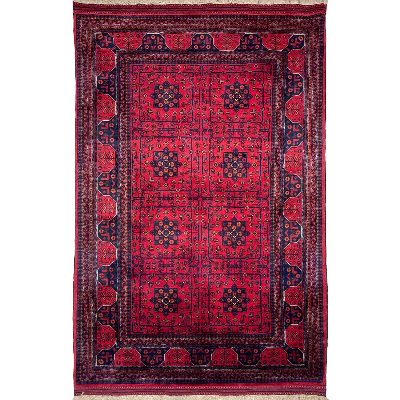 El Dokuma Afgan Bilicik İnce Dokuma Yün Halı (125x185 cm)