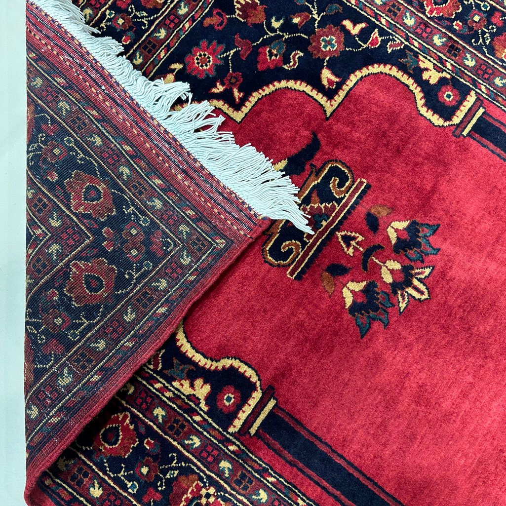 El Dokuma Kırmızı Afgan Bilicik Seccade Yün Halı (85x120 cm) - Görsel 4