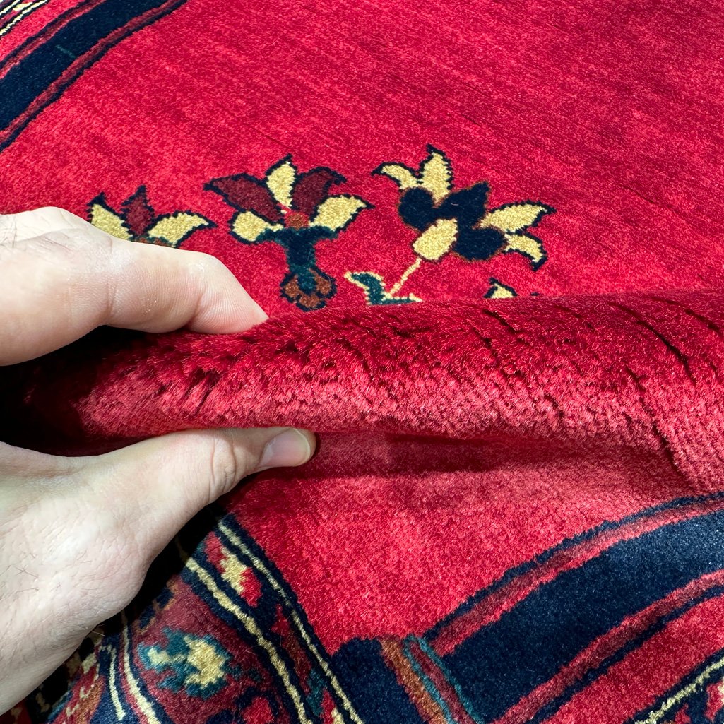 El Dokuma Kırmızı Afgan Bilicik Seccade Yün Halı (85x120 cm) - Görsel 3