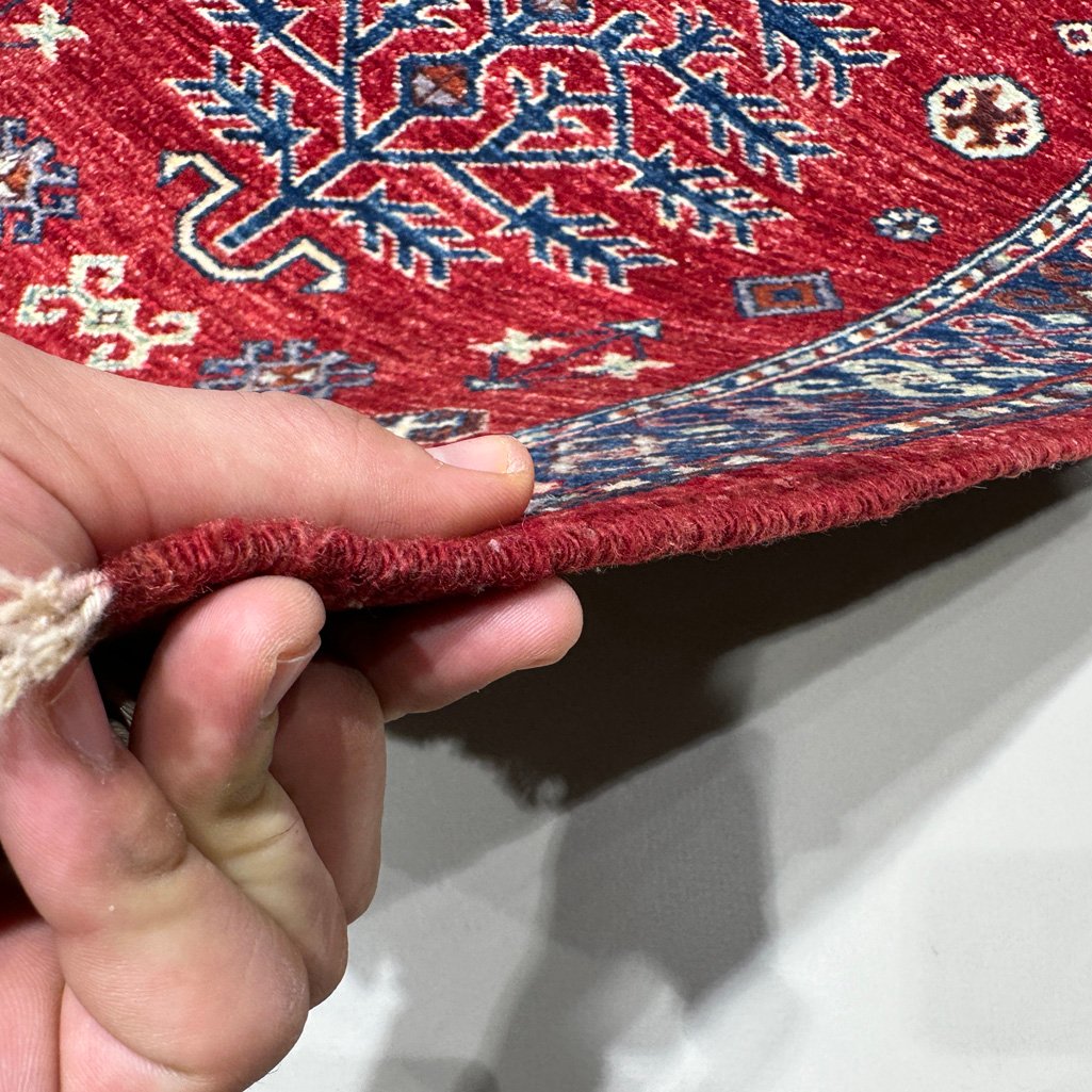 El Dokuma Kırmızı Afgan Kabile Yün Yolluk Halı (85x300 cm) - Görsel 5