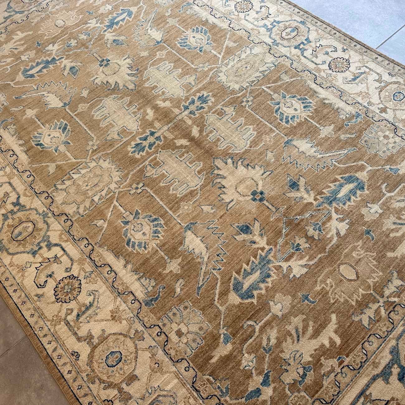 El Dokuma Açık Kahverengi Uşak Yün Halı (190x280 cm) - Görsel 6