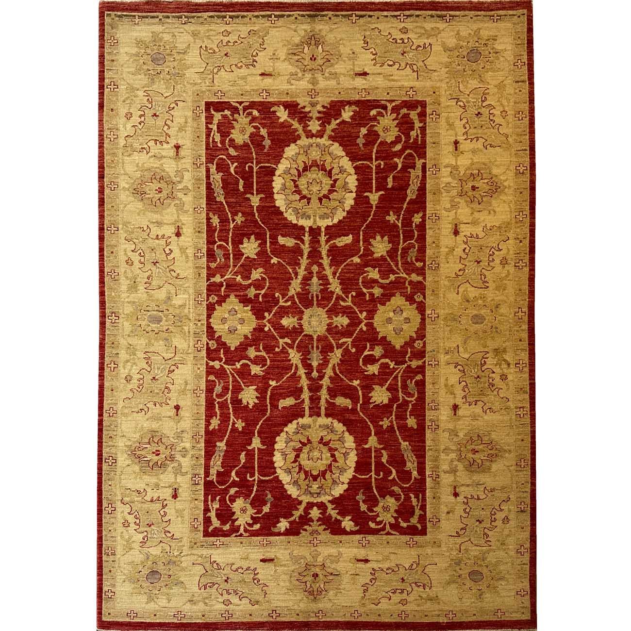 El Dokuma Kırmızı Uşak Yün Halı (165x235 cm)