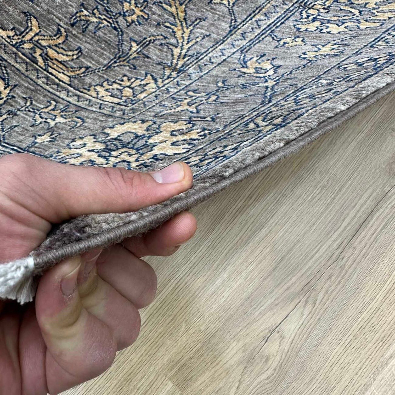El Dokuma Gri Modern Sultani Yün Halı (130x200 cm) - Görsel 9