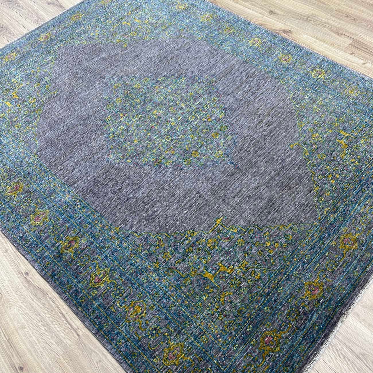 El Dokuma Modern Madalyon Sultani Yün Halı (175x230 cm) - Görsel 7