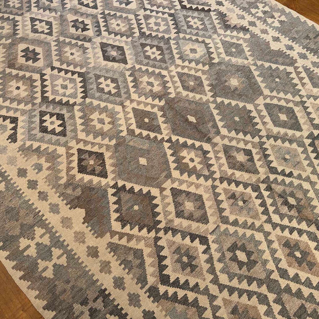 El Dokuma Natural Anadolu Desenli Yün Kilim (205x295 cm) - Görsel 7