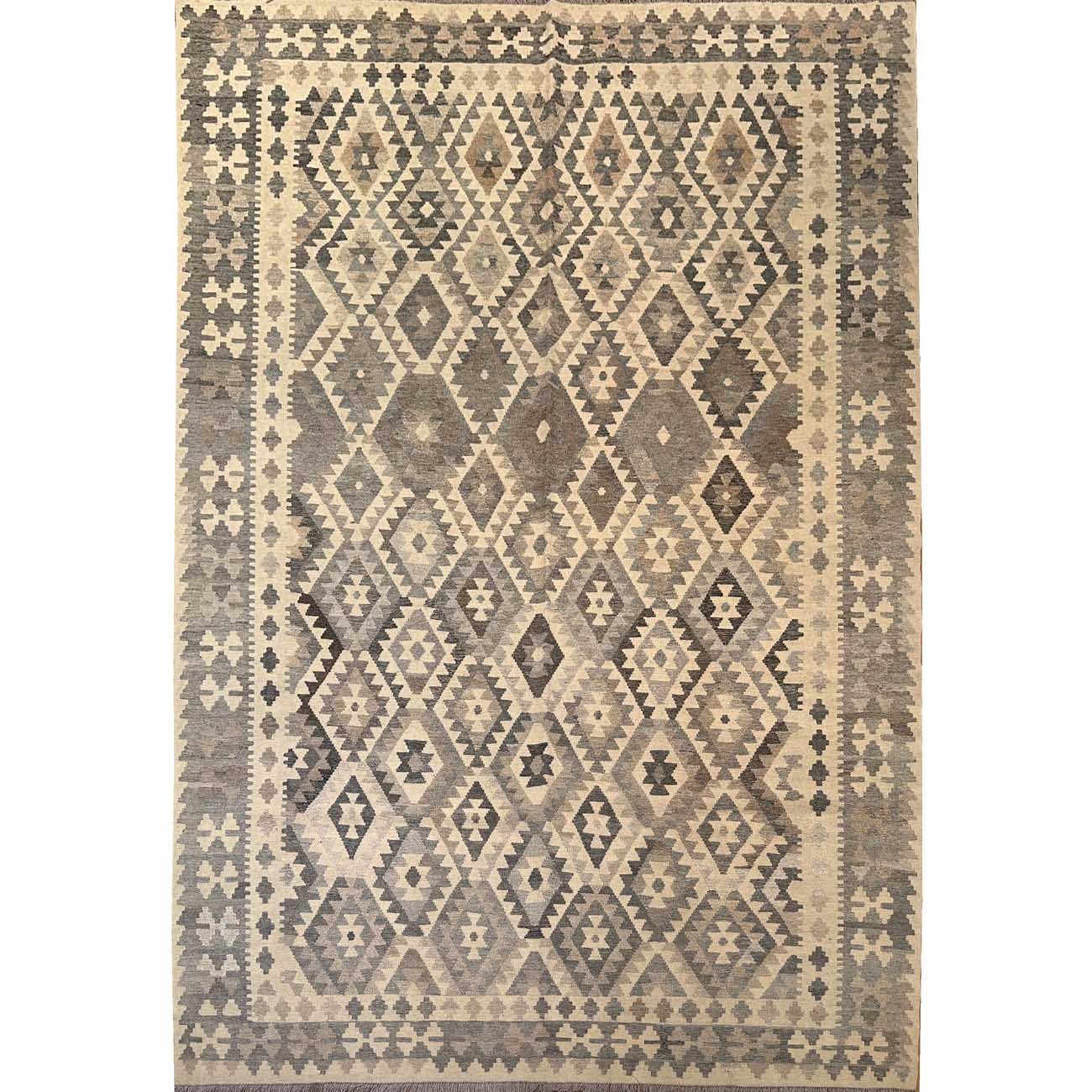 El Dokuma Natural Anadolu Desenli Yün Kilim (205x295 cm)