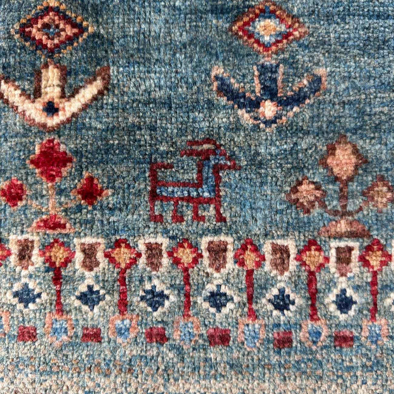 El Dokuma Bohem Kabile Yün Yolluk Halı (100x300 cm) - Görsel 2