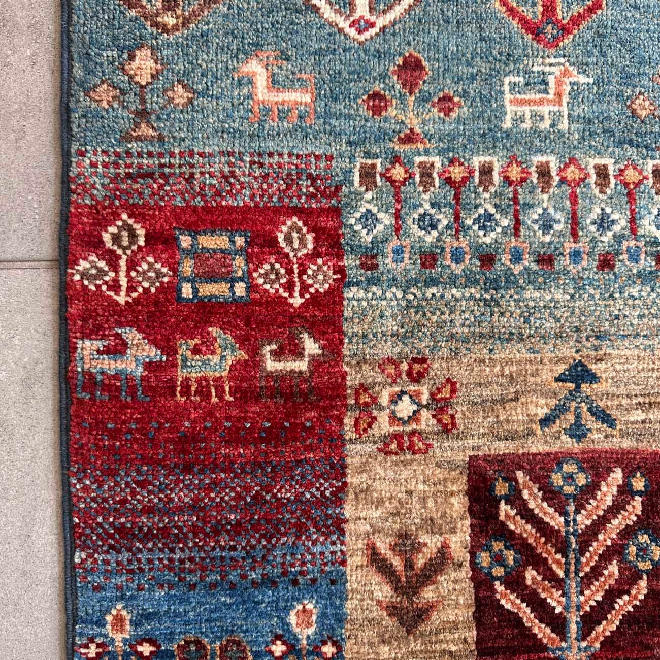 El Dokuma Bohem Kabile Yün Yolluk Halı (100x300 cm) - Görsel 11