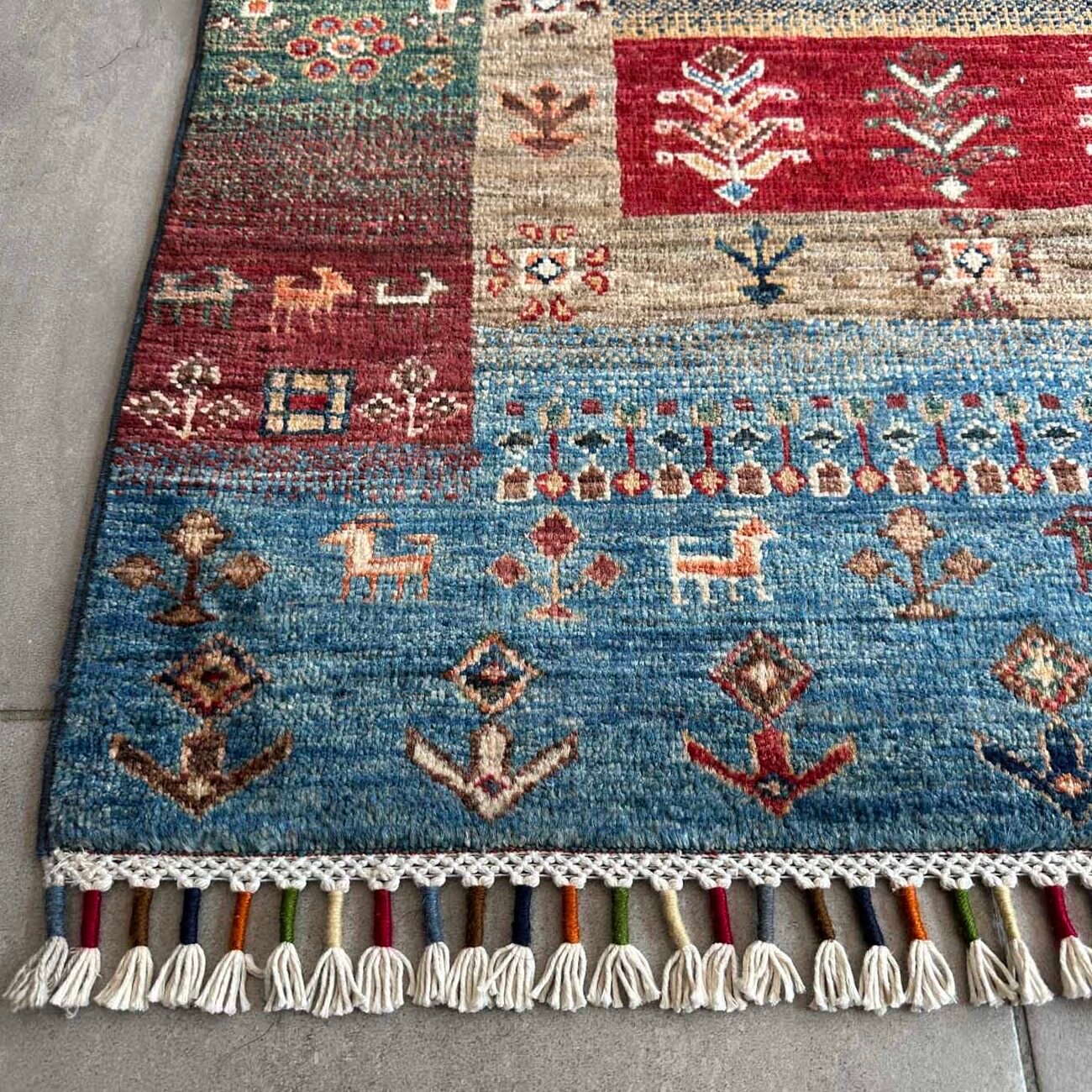 El Dokuma Bohem Kabile Yün Yolluk Halı (100x300 cm) - Görsel 9