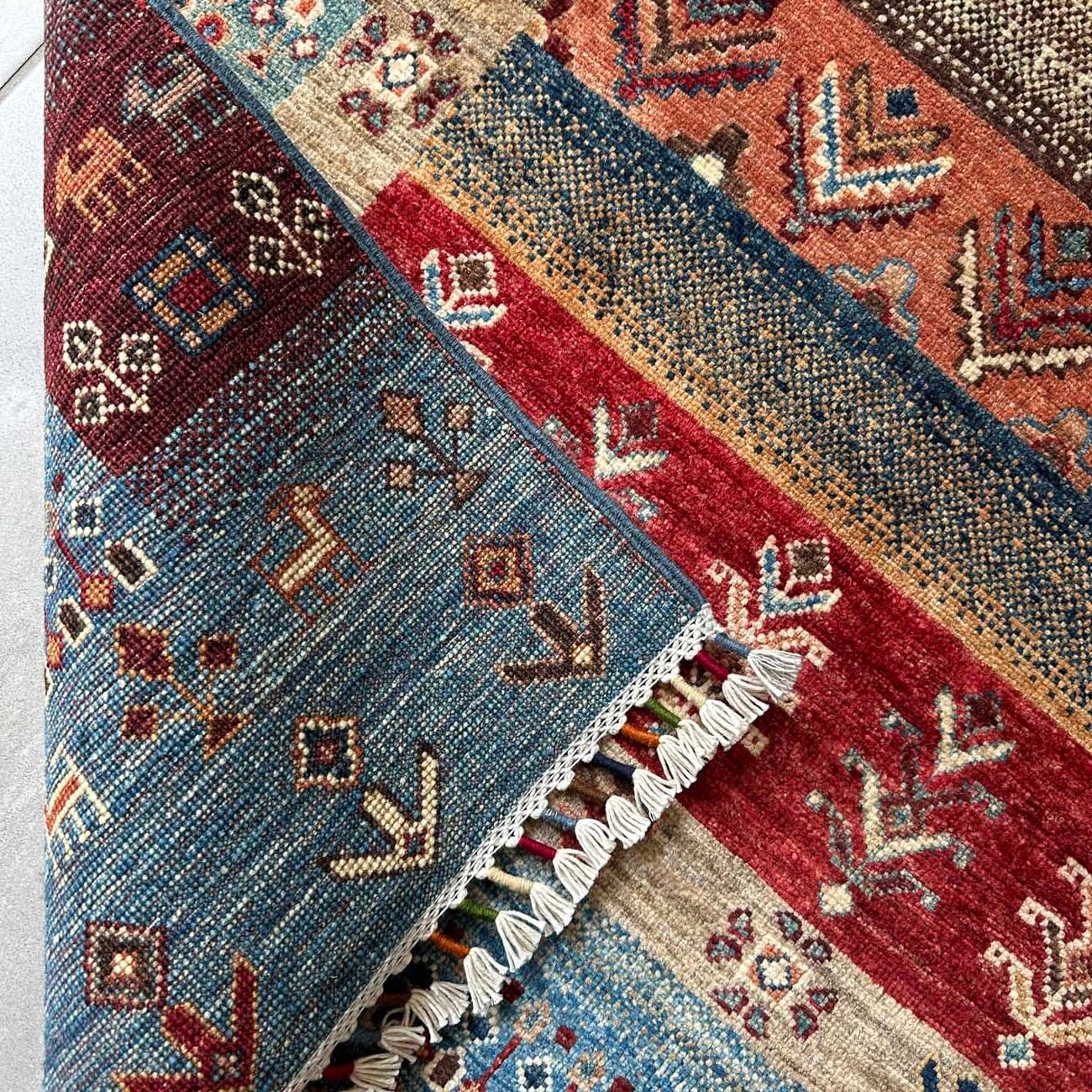 El Dokuma Bohem Kabile Yün Yolluk Halı (100x300 cm) - Görsel 6