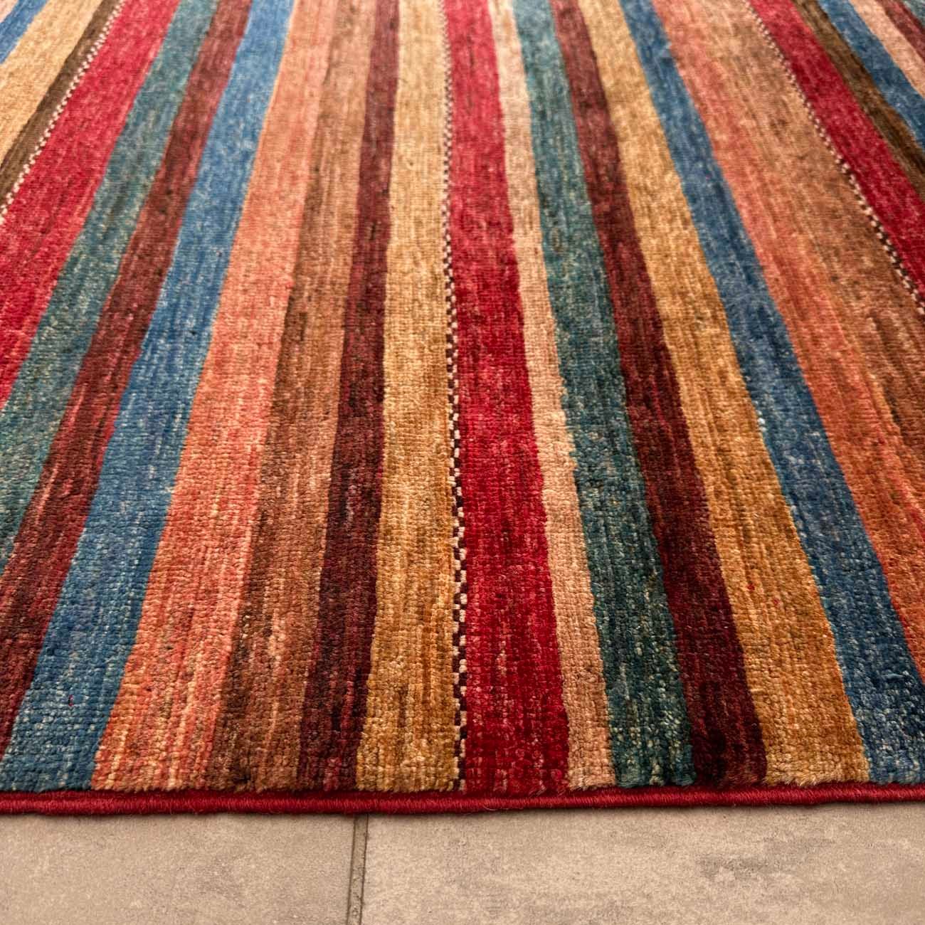 El Dokuma Çizgili Horcin Kabile Yün Halı (125x180 cm) - Görsel 3