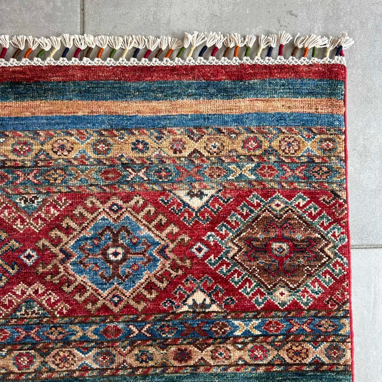 El Dokuma Çizgili Horcin Kabile Yün Halı (125x180 cm) - Görsel 4