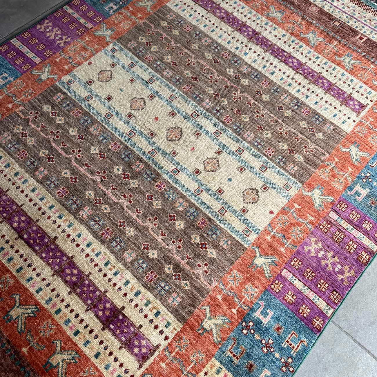 El Dokuma Bohem Kabile Yün Halı (120x175 cm) - Görsel 8