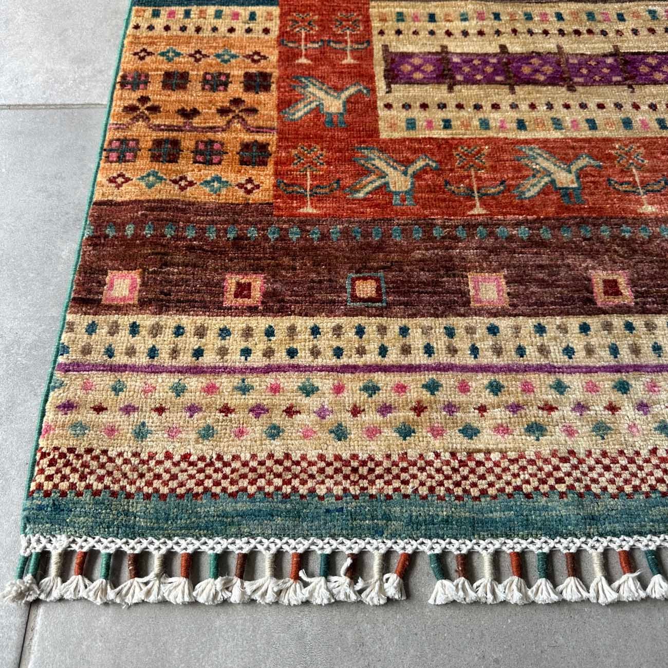 El Dokuma Bohem Kabile Yün Halı (120x175 cm) - Görsel 7