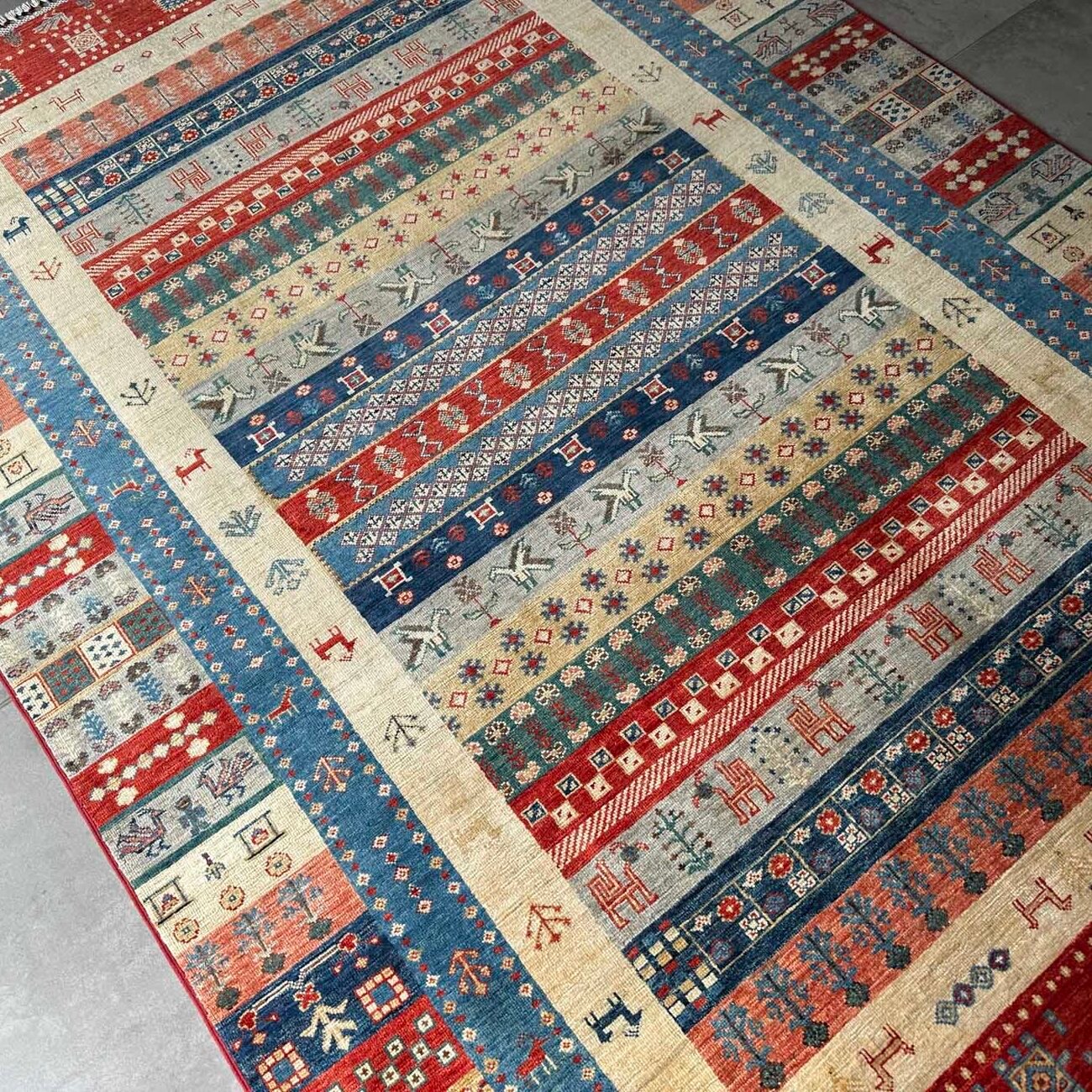 El Dokuma Türkmen Kabile Yün Halı (170x240 cm) - Görsel 8