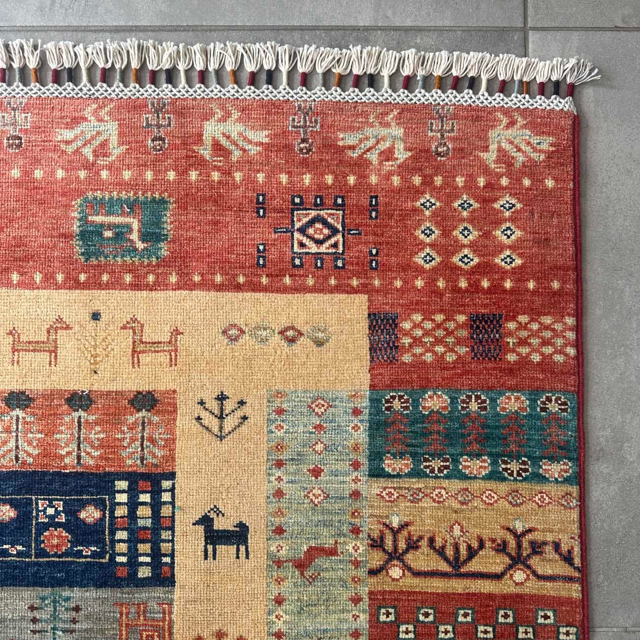 El Dokuma Bohem Kabile Yün Halı (170x230 cm) - Görsel 5