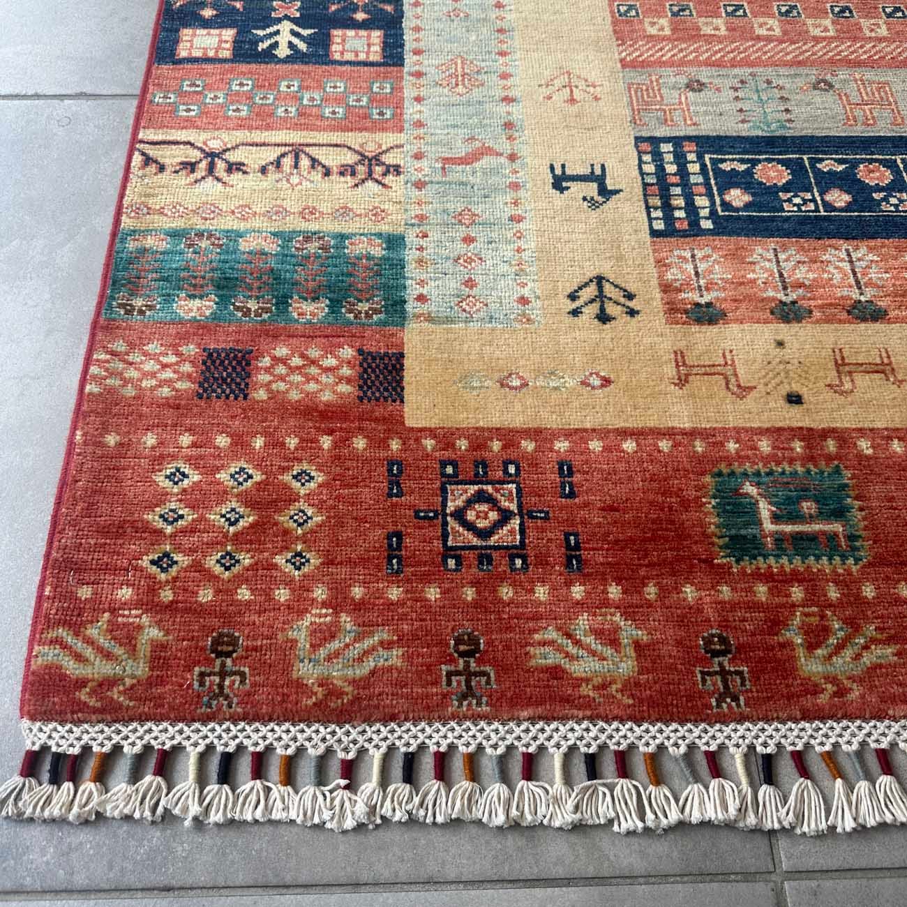 El Dokuma Bohem Kabile Yün Halı (170x230 cm) - Görsel 8
