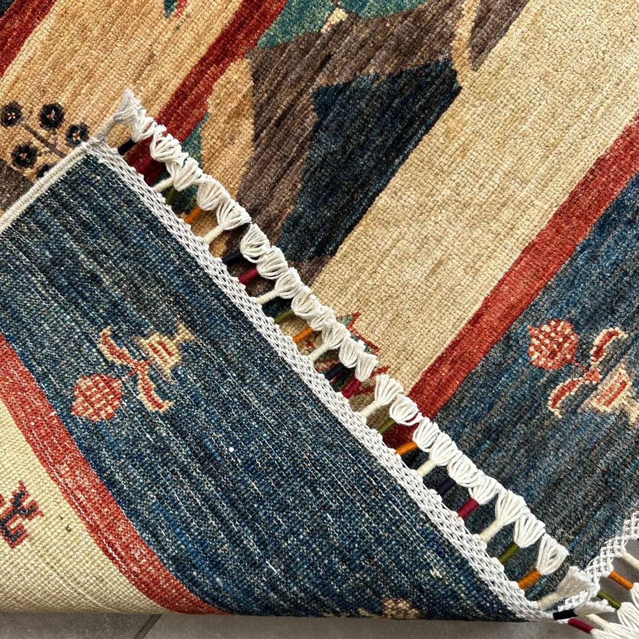 El Dokuma Ağaçlı Kabile Yün Halı (170x225 cm) - Görsel 6