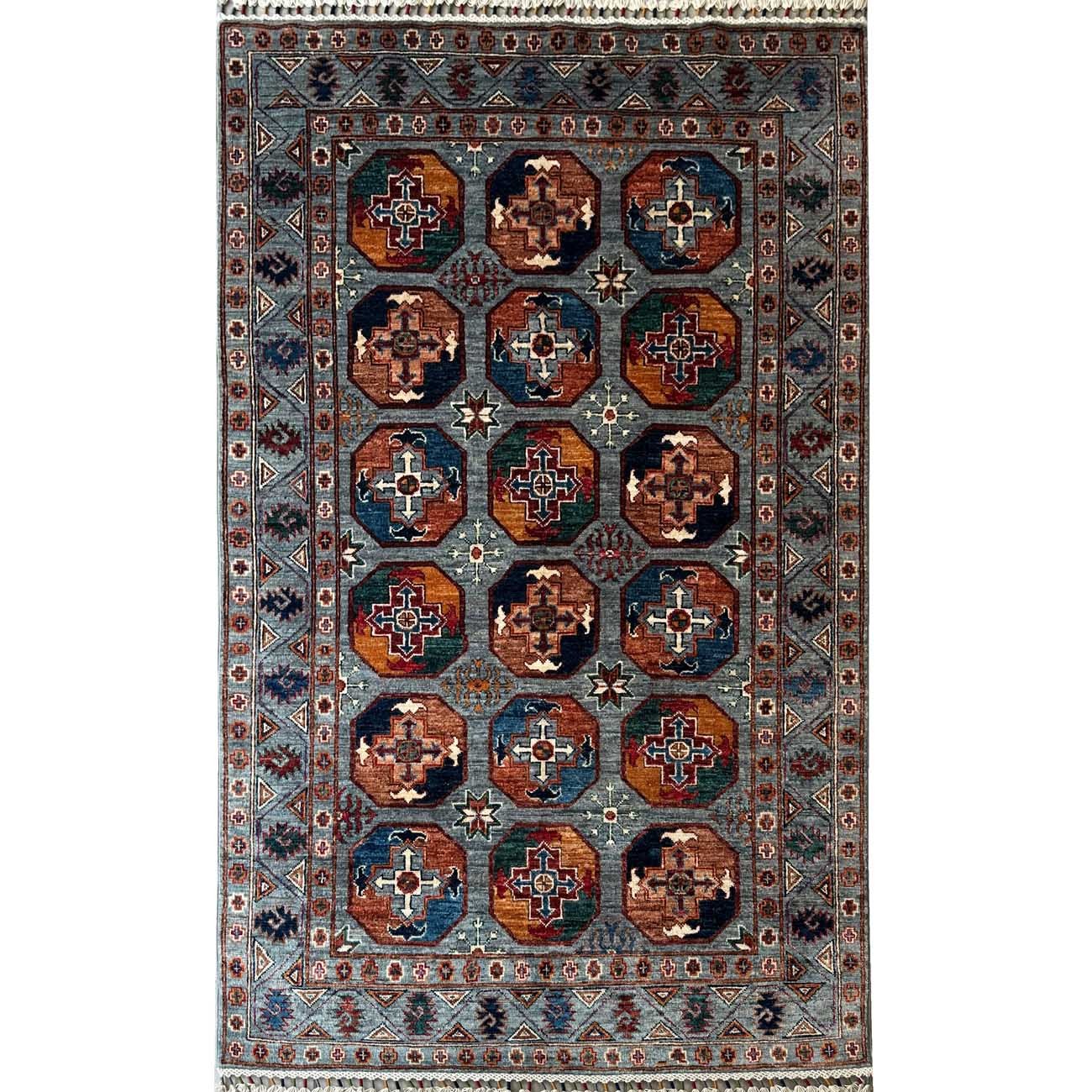 El Dokuma Ersari Türkmen Yün Halı (125x205 cm)