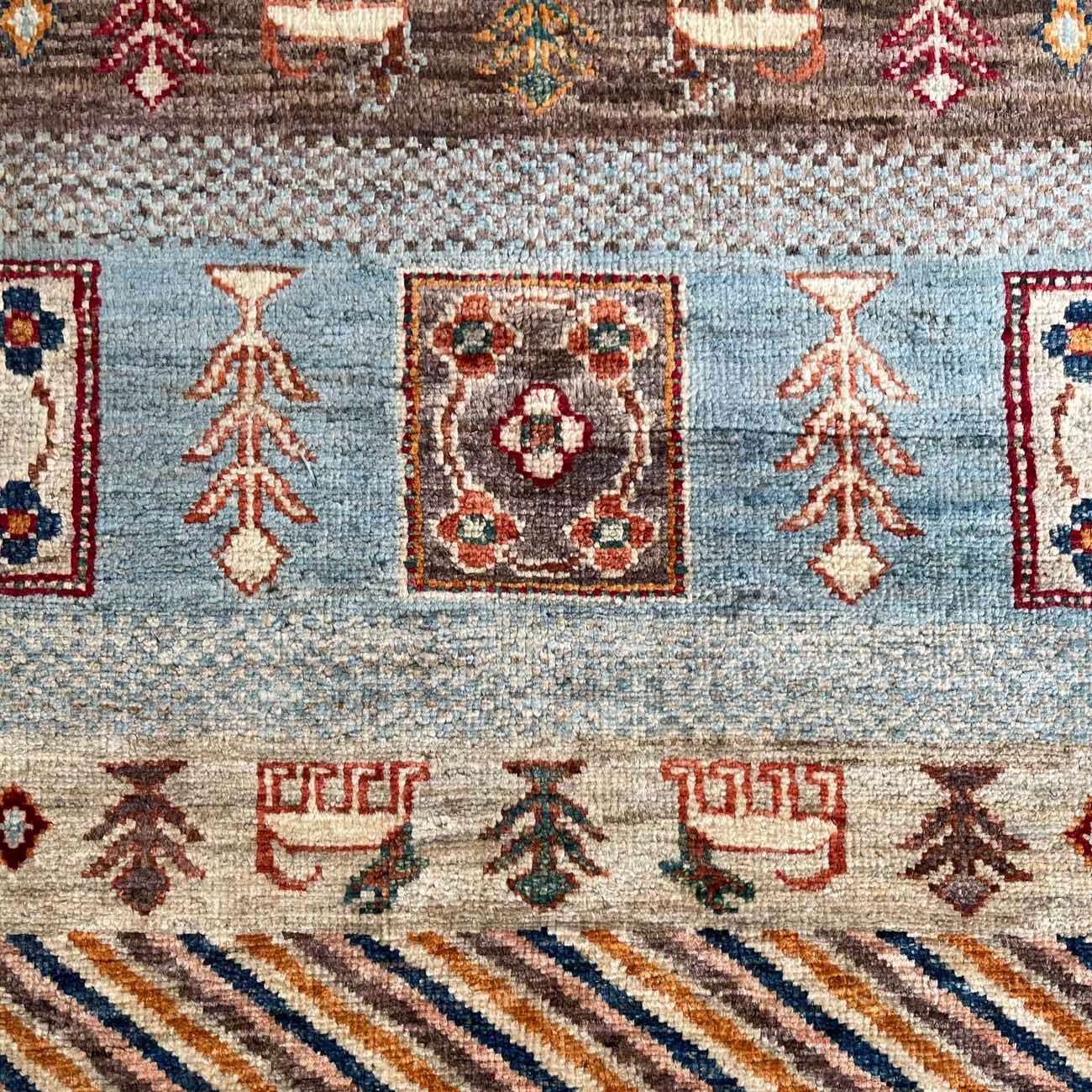 El Dokuma Figürlü Bohem Kabile Yün Halı (120x180 cm) - Görsel 2