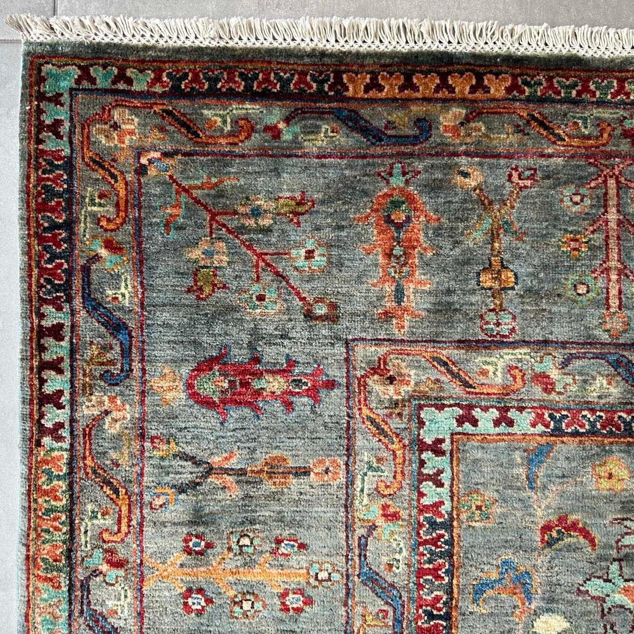El Dokuma Gri Sultani Yün Halı (205x305 cm) - Görsel 3