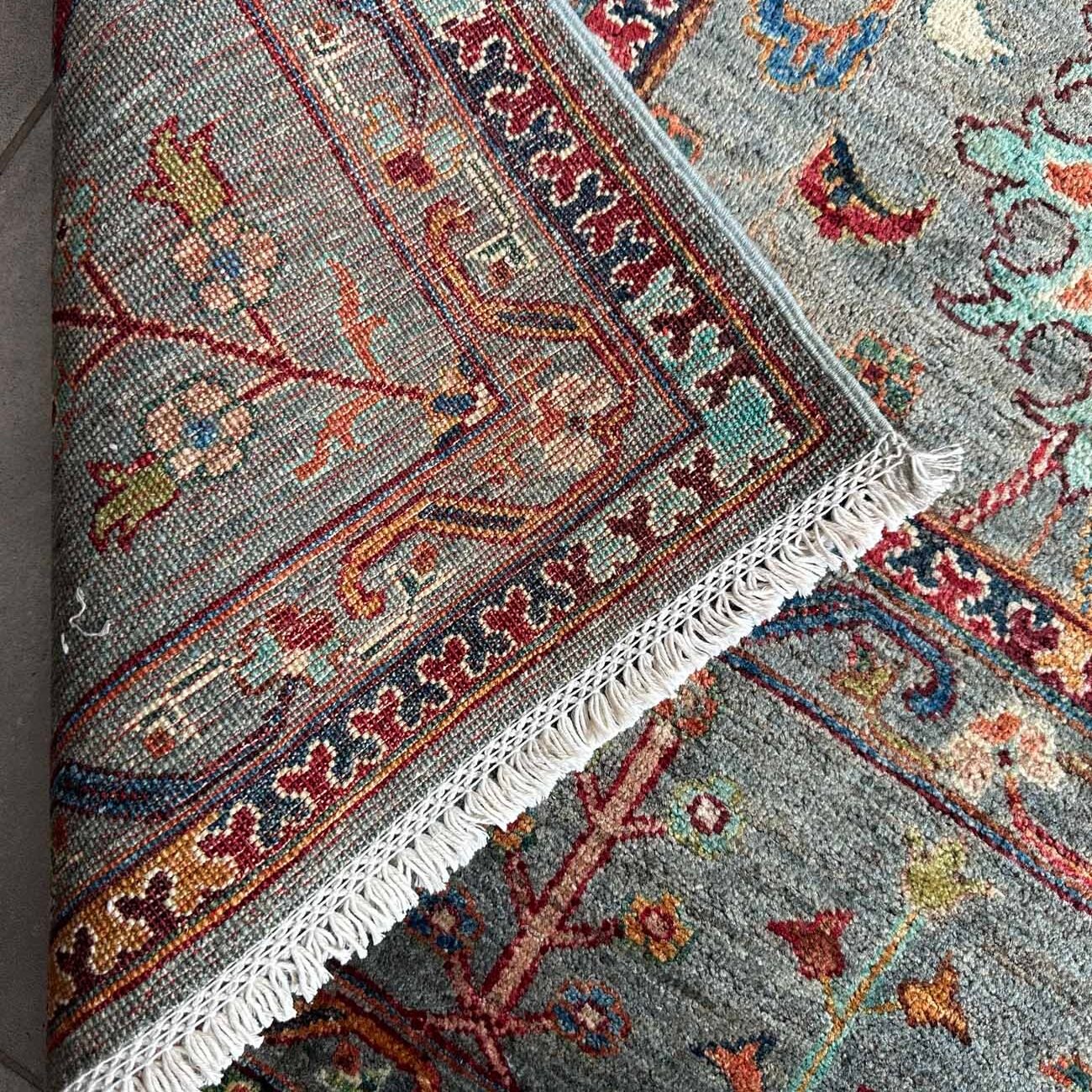 El Dokuma Gri Sultani Yün Halı (205x305 cm) - Görsel 6