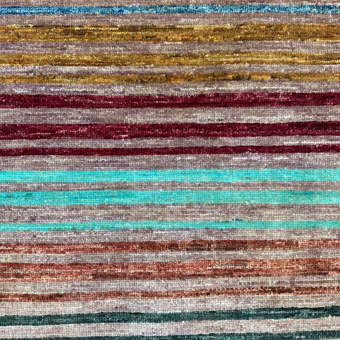 El Dokuma Çizgili Horcin Yün Halı (155x210 cm) - Görsel 2