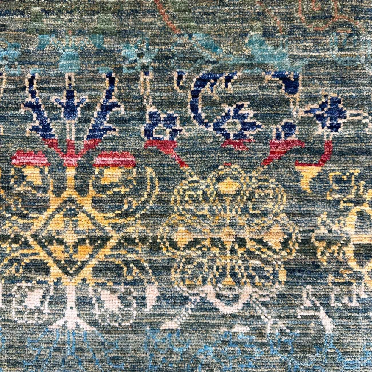 El Dokuma Yeşil Modern Sultani Yün Halı (200x290 cm) - Görsel 2