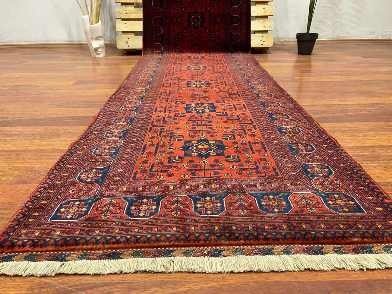 El Dokuma Bilicik Afgan Yün Yolluk Halı (80x300 cm) - Görsel 5