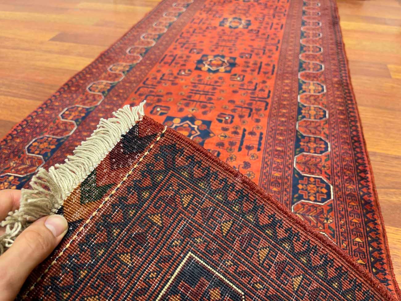 El Dokuma Bilicik Afgan Yün Yolluk Halı (80x300 cm) - Görsel 3