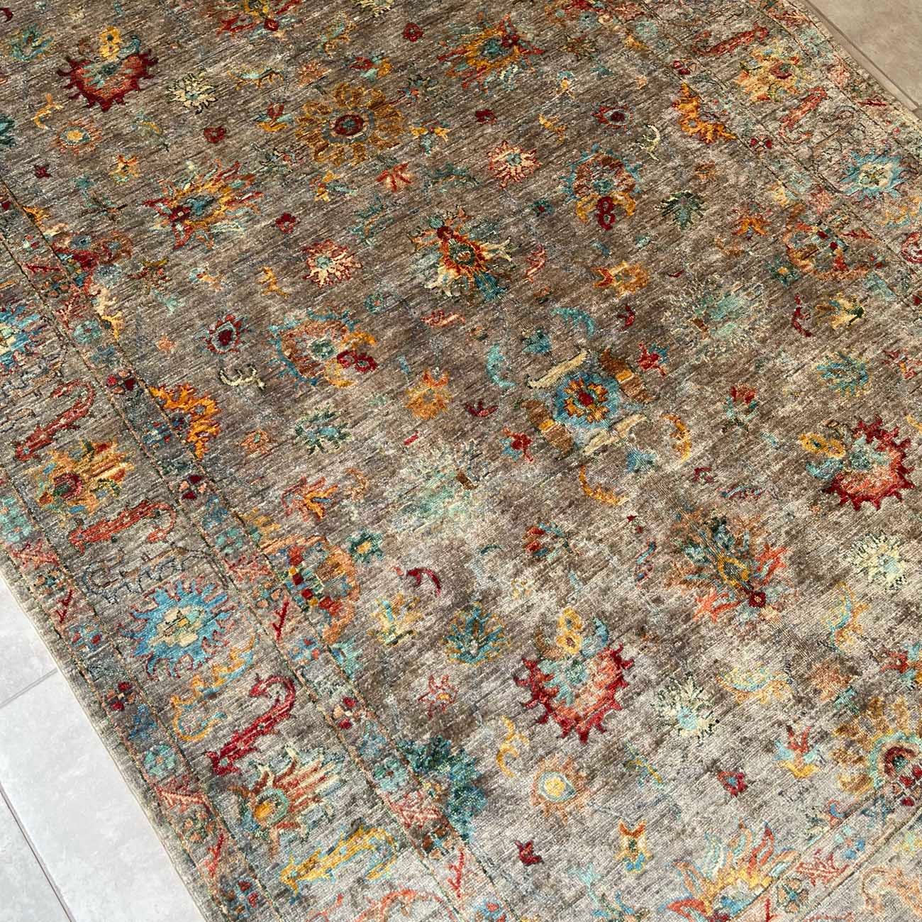 El Dokuma Gri Sultani Yün Halı (170x250 cm) - Görsel 7