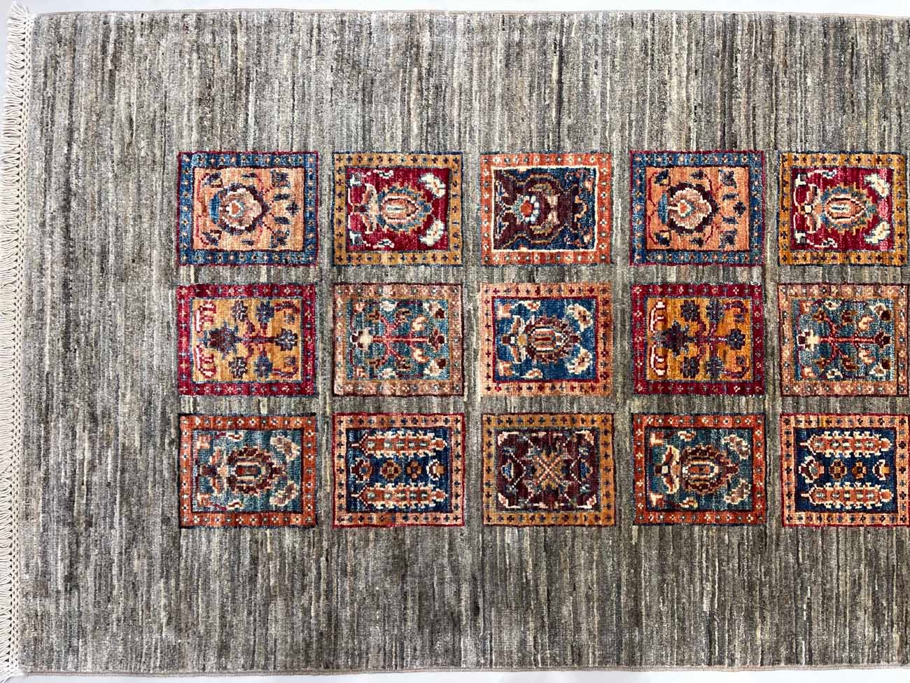 El Dokuma Gri Bahtiyar Yün Yolluk Halı (80x250 cm) - Görsel 4